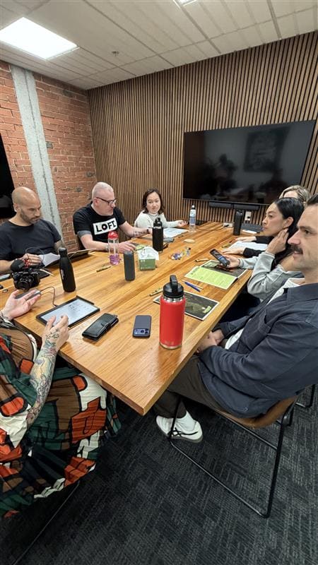A leadership team in a working session